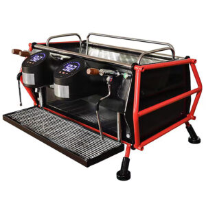 Commercial dual-group espresso machine with 3-boiler system & Italian components – for high-volume cafes