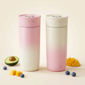 Wseteez Portable Blender 500ml - Wireless Rechargeable Stainless Steel Personal Juicer PW-07 (Pink White Gradient)