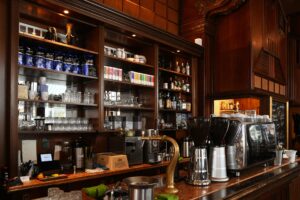commercial espresso machine setup for small cafe business