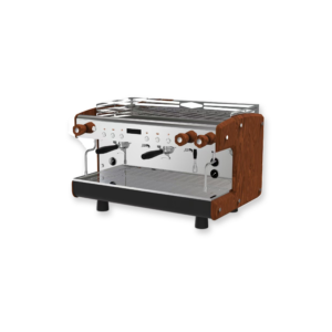 Westeez KY-228 2 Group Commercial Espresso Machine Stainless Steel Wood Accent