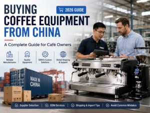 Commercial espresso machine manufacturer in China helping café owners choose reliable coffee equipment and OEM solutions.