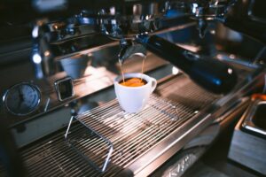 Modern coffee shop interior designed for commercial espresso machine operations