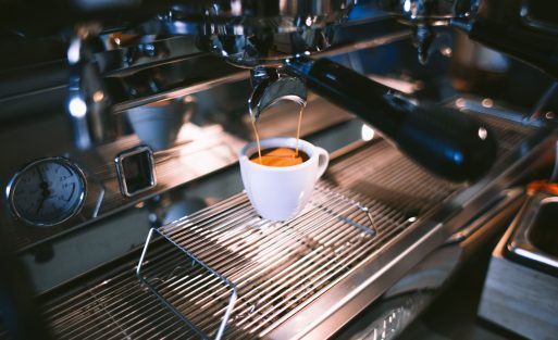 Modern coffee shop interior designed for commercial espresso machine operations