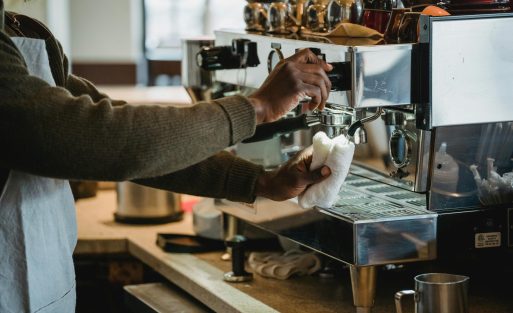 new cafe owner planning coffee shop equipment and espresso machine setup